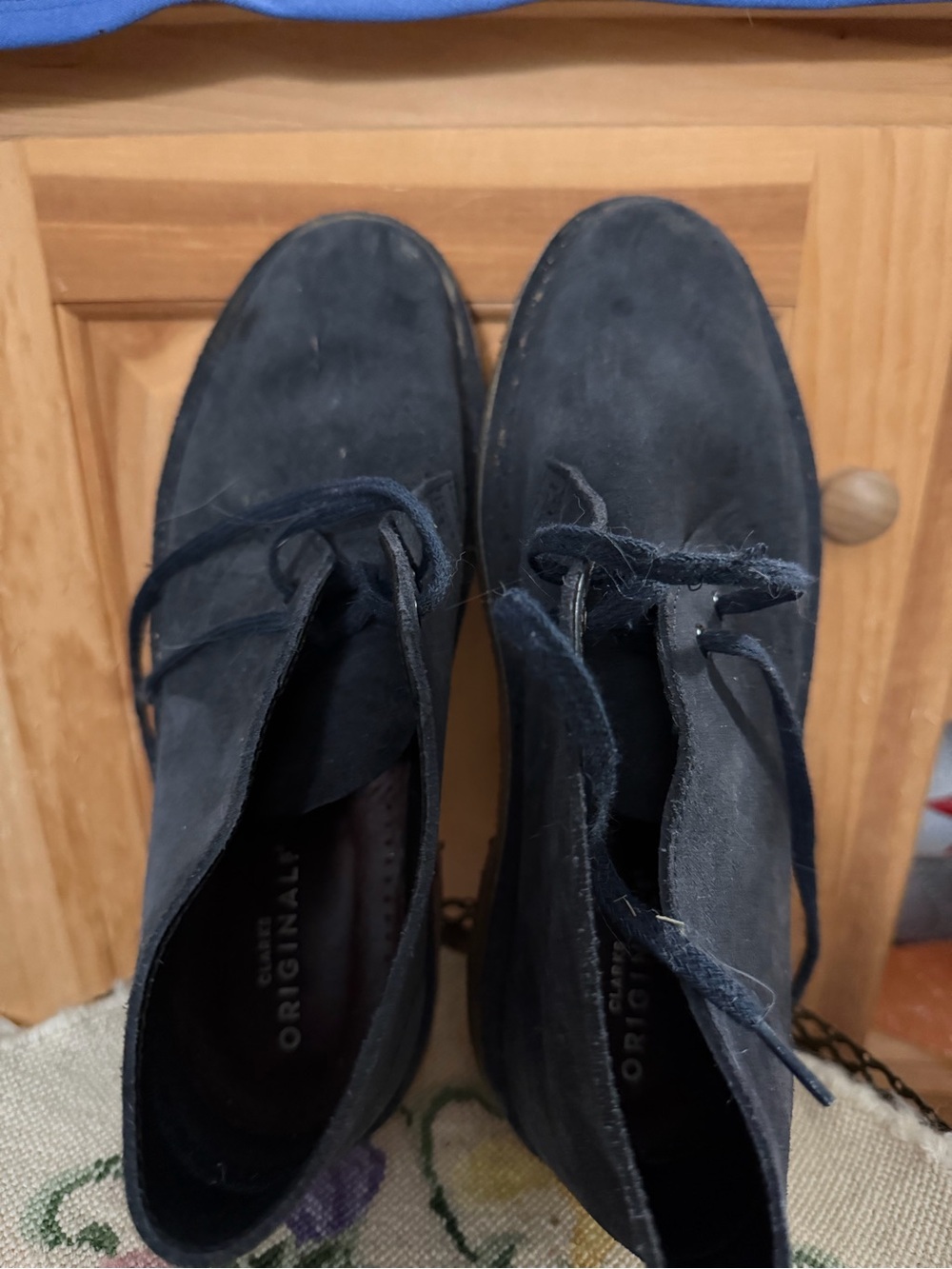 Clarks Dark Navy Suede Chukka Boots